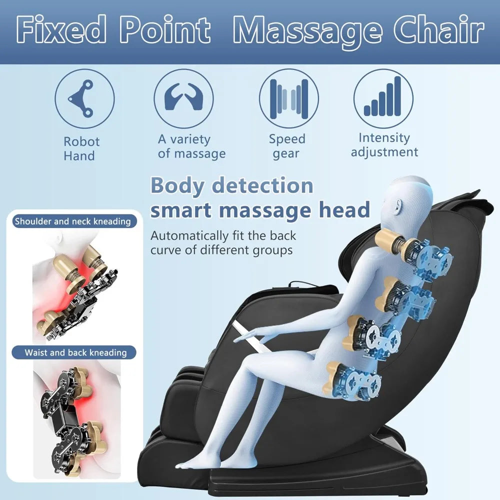 Massage Chair Zero Gravity Full Body Electric Shiatsu Massage Chair Recliner with Foot Rollers Built-in Heat Therapy
