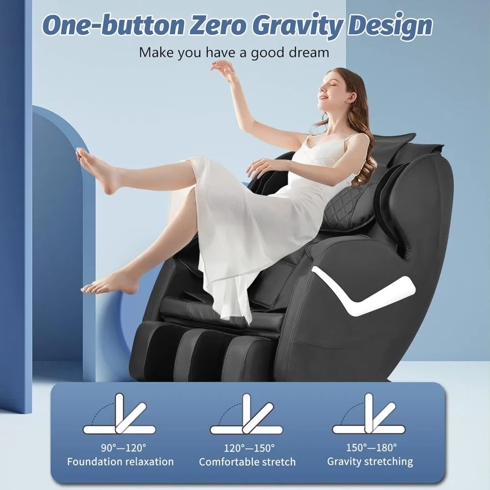 Massage Chair Zero Gravity Full Body Electric Shiatsu Massage Chair Recliner with Foot Rollers Built-in Heat Therapy